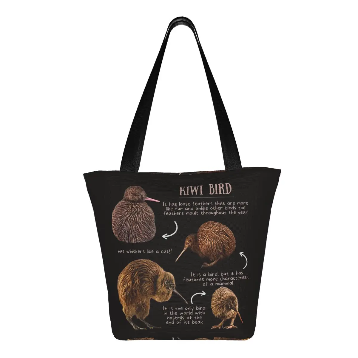 Kiwi Bird Fun Facts Shopping Tote Bag Canvas Large Capacity Shoulder Bags Shopper Grocery Handbag for Women
Kiwi Bird Fun Facts Shopping Tote Bag Canvas Large Capacity Shoulder Bags Shopper Grocery Handbag for Women