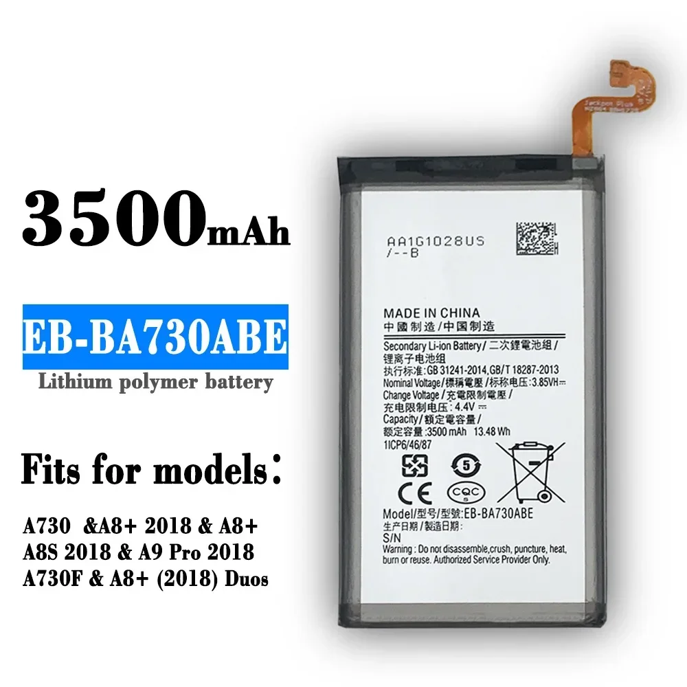 Аккумулятор EB-BA730ABE для телефона Samsung Galaxy A8+ 2018 A530 SM-A530F A530K A8 Plus 2018 SM-A730 A730F A730DS + бесплатные инструменты
Аккумулятор EB-BA730ABE для телефона Samsung Galaxy A8+ 2018 A530 SM-A530F A530K A8 Plus 2018 SM-A730 A730F A730DS + бесплатные инструменты