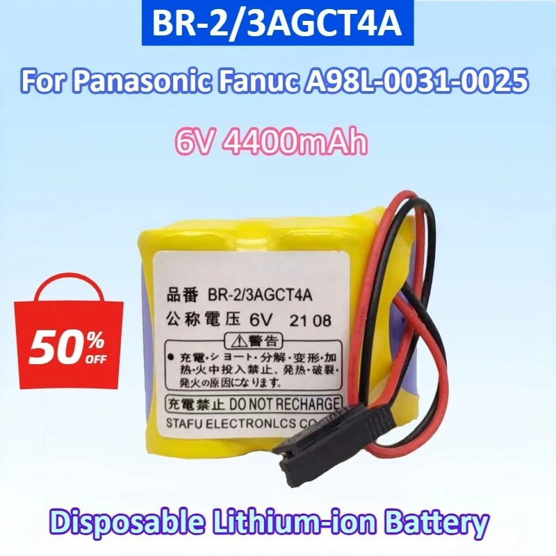 New 10PCS BR-2/3AGCT4A 6V 4400mAh Battery Pack PLC Lithium-ion Industrial for Panasonic Fanuc A98L-0031-0025 Disposable Battery
New 10PCS BR-2/3AGCT4A 6V 4400mAh Battery Pack PLC Lithium-ion Industrial for Panasonic Fanuc A98L-0031-0025 Disposable Battery