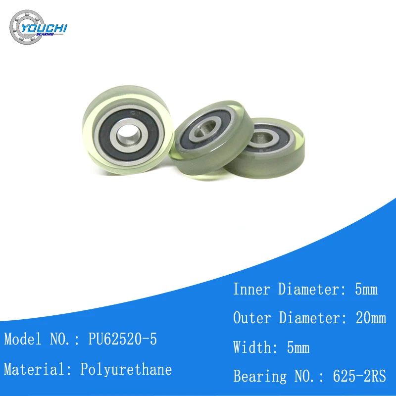 5pcs PU Bearing Rollers 5x20x5 With 625RS Baring PU62520-5 Polyurethane Coated Pulleys 5*20*5 Plastic Bearing Guide Wheel 20mm
5pcs PU Bearing Rollers 5x20x5 With 625RS Baring PU62520-5 Polyurethane Coated Pulleys 5*20*5 Plastic Bearing Guide Wheel 20mm