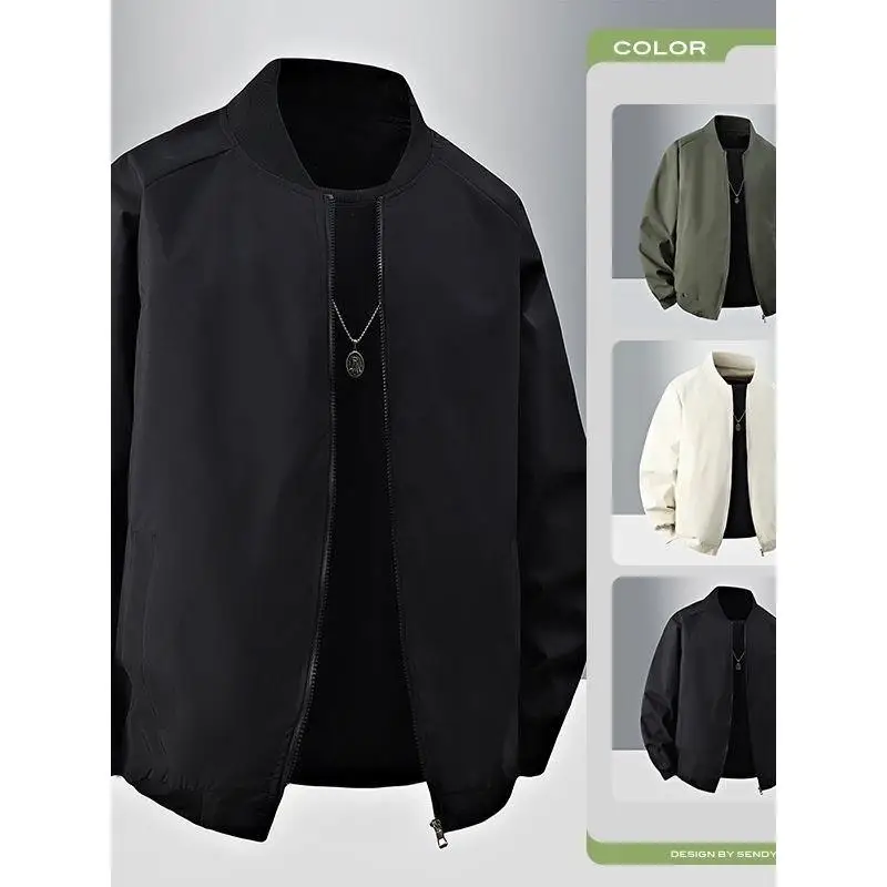 Trendy Slim Fit Pure Color Baseball Collar Jacket Men's Loose Casual Thin Outerwear Short Style Button Closure No Cap
Trendy Slim Fit Pure Color Baseball Collar Jacket Men's Loose Casual Thin Outerwear Short Style Button Closure No Cap