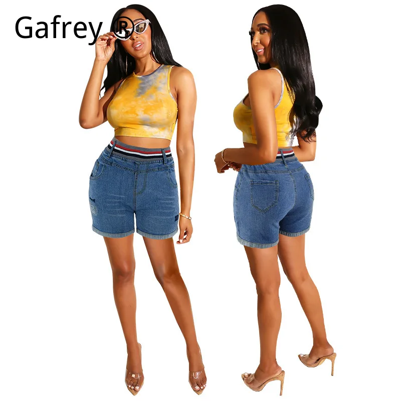 Women Summer New Ribbed Elastic Waist Denim Shorts Casual Slim Fit Hot Pants Fashion Streetwear Bottoms For Ladies
Women Summer New Ribbed Elastic Waist Denim Shorts Casual Slim Fit Hot Pants Fashion Streetwear Bottoms For Ladies