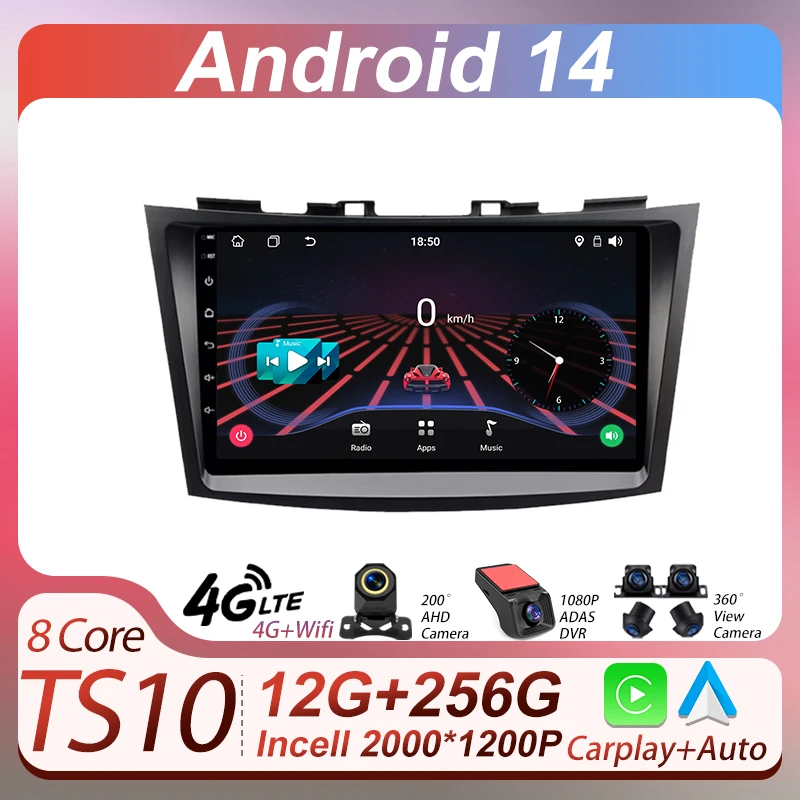 Stereo Head Unit For Suzuki SWIFT 2010-2016 Wireless Android Auto Radio Touch Screen Bluetooth Mirror Link GPS Navigation 8 Core
Stereo Head Unit For Suzuki SWIFT 2010-2016 Wireless Android Auto Radio Touch Screen Bluetooth Mirror Link GPS Navigation 8 Core