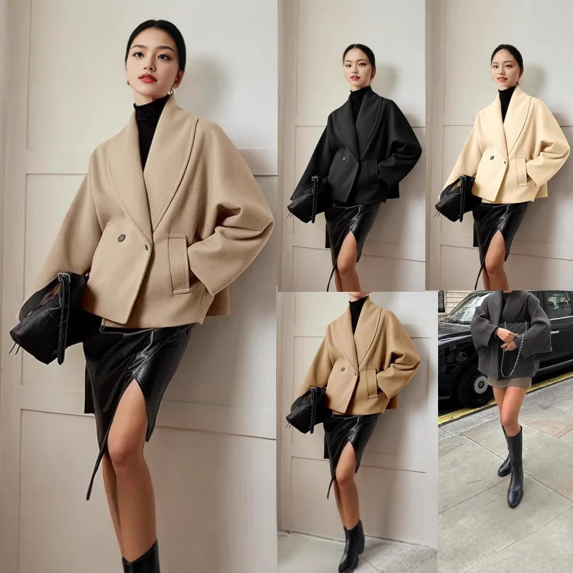 Women's Lapel Short Coats Woolen Blends Solid Color Button Commuting Jackets Fashion High Street Long Sleeve Pocket Outerwear
Women's Lapel Short Coats Woolen Blends Solid Color Button Commuting Jackets Fashion High Street Long Sleeve Pocket Outerwear