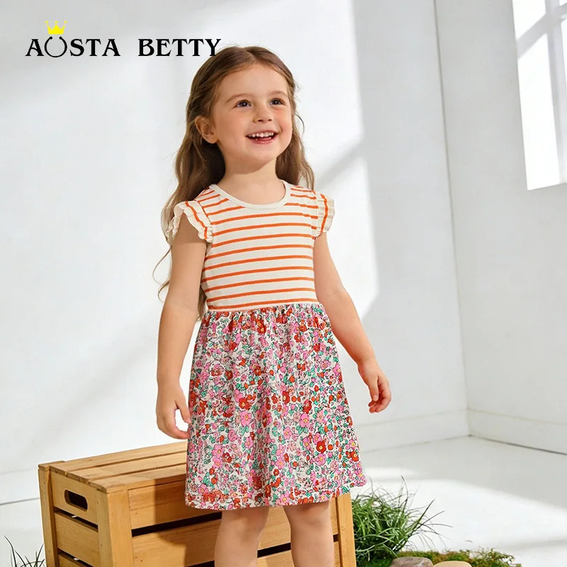 Summer new children's clothing style striped girls' dress knitted cotton children's tank dress
Summer new children's clothing style striped girls' dress knitted cotton children's tank dress