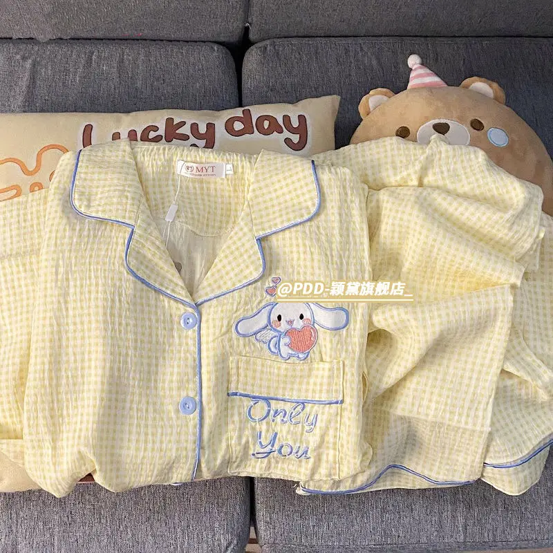 Kawaii Sanrio Thin Cinnamoroll Spring Pajama Set Cartoon Hello Kitty Print Autumn Soft Comfortable Cute Girl Home Clothes
Kawaii Sanrio Thin Cinnamoroll Spring Pajama Set Cartoon Hello Kitty Print Autumn Soft Comfortable Cute Girl Home Clothes