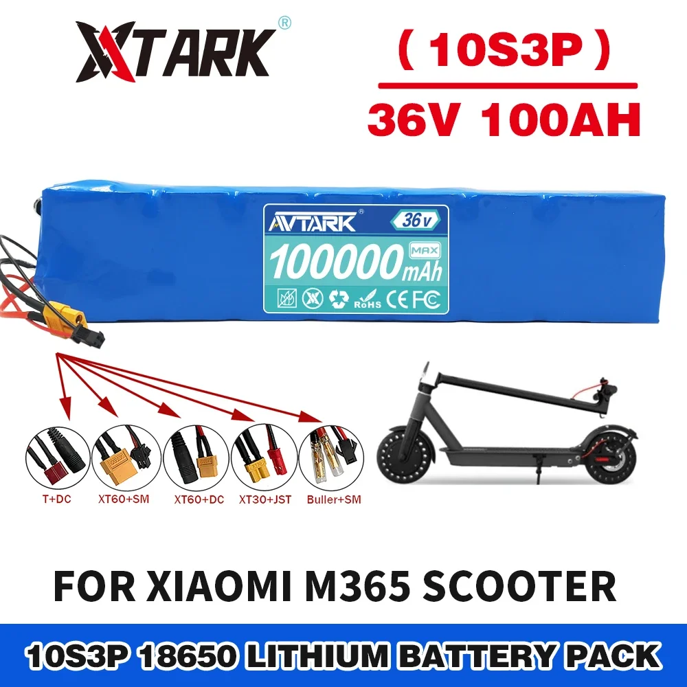 36V 100Ah 18650 lithium battery pack 10S3P 250W-500W High power Same port 42V Electric Scooter M365 ebike Battery with Bracket
36V 100Ah 18650 lithium battery pack 10S3P 250W-500W High power Same port 42V Electric Scooter M365 ebike Battery with Bracket