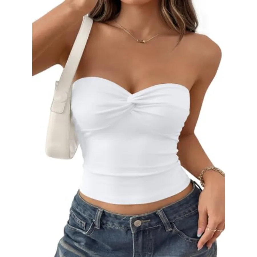 Trendy Queen Womens Strapless Tube Tops Bandeau Cute Summer Crop Tops Beach Vacation Outfits Spring Fashion Clothes 2026
Trendy Queen Womens Strapless Tube Tops Bandeau Cute Summer Crop Tops Beach Vacation Outfits Spring Fashion Clothes 2026