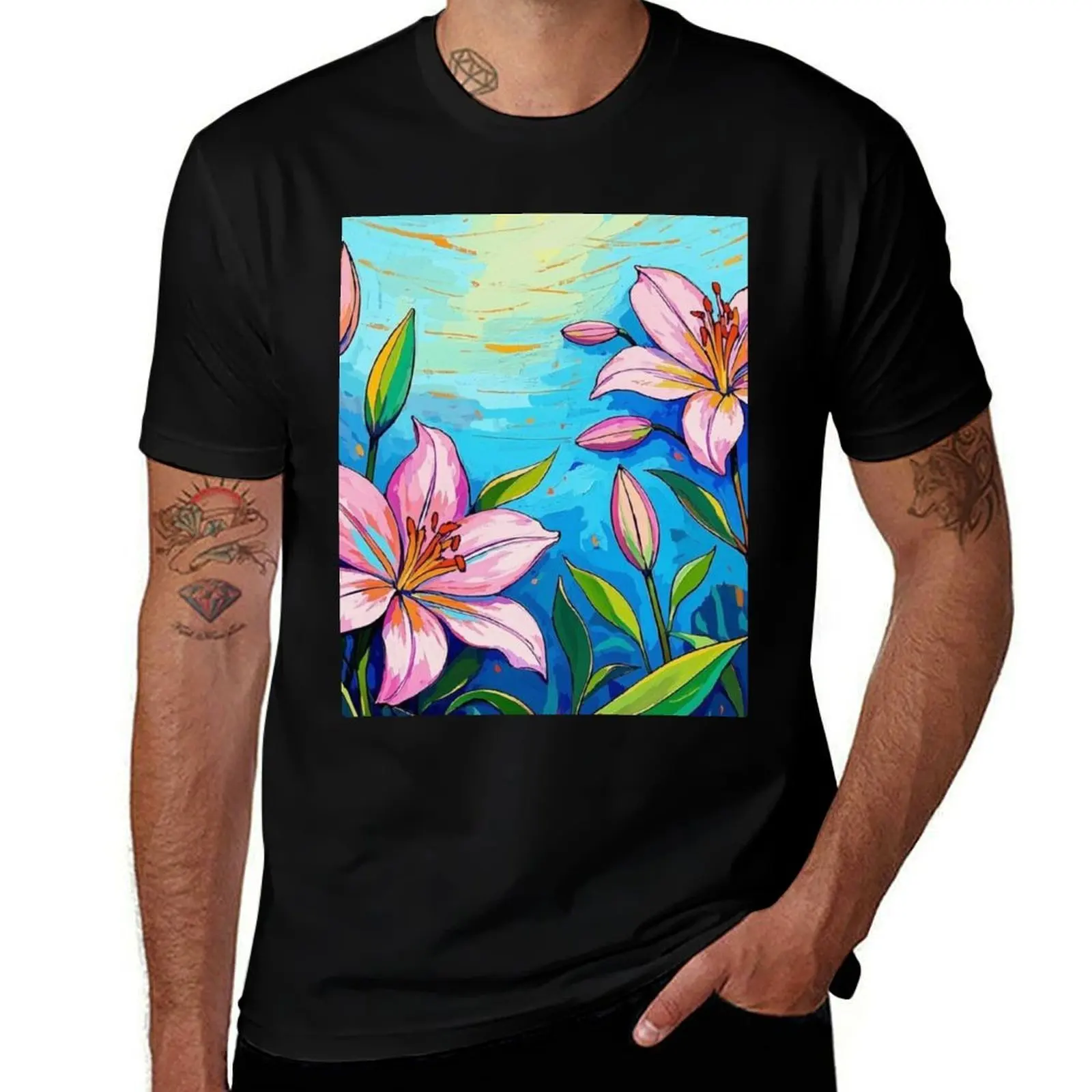Surreal Lilies in Watercolor Dreamscape T-Shirt shirts graphic fashion shirts compression shirt men
Surreal Lilies in Watercolor Dreamscape T-Shirt shirts graphic fashion shirts compression shirt men