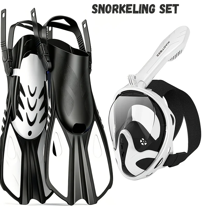 XIAOTREE Two-piece snorkeling gear: a snorkeling mask and fins,Adjustable fins,Breathing mask,Safe waterproof swimming equipment
XIAOTREE Two-piece snorkeling gear: a snorkeling mask and fins,Adjustable fins,Breathing mask,Safe waterproof swimming equipment