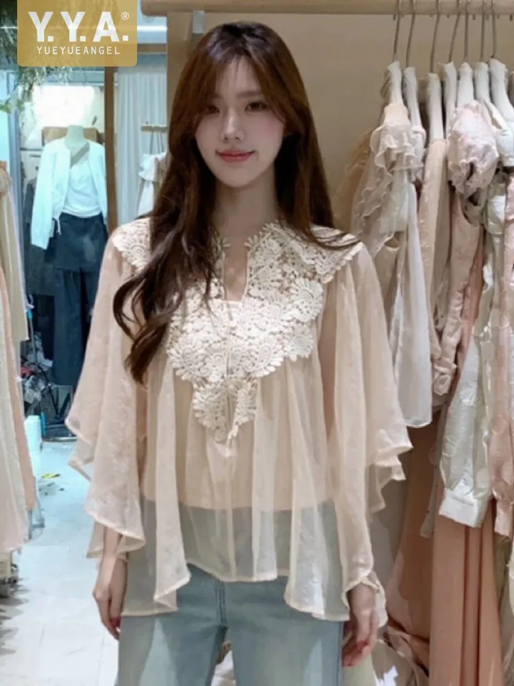 French Style Women Shirt Hot Sale Pullover Lace Patchwork Loose Fit Breathable Batwing Sleeve V Neck Office Ladies Fashion Top
French Style Women Shirt Hot Sale Pullover Lace Patchwork Loose Fit Breathable Batwing Sleeve V Neck Office Ladies Fashion Top