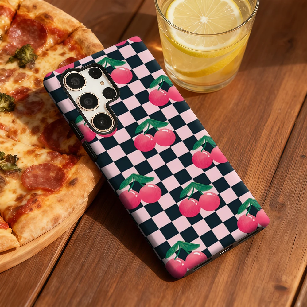 Fashion Cherry Check Phone Case for Samsung Galaxy S20 FE S22 S24 S25 Plus Ultra 4G 5G Luxury Double-layer Back Cover Funda
Fashion Cherry Check Phone Case for Samsung Galaxy S20 FE S22 S24 S25 Plus Ultra 4G 5G Luxury Double-layer Back Cover Funda