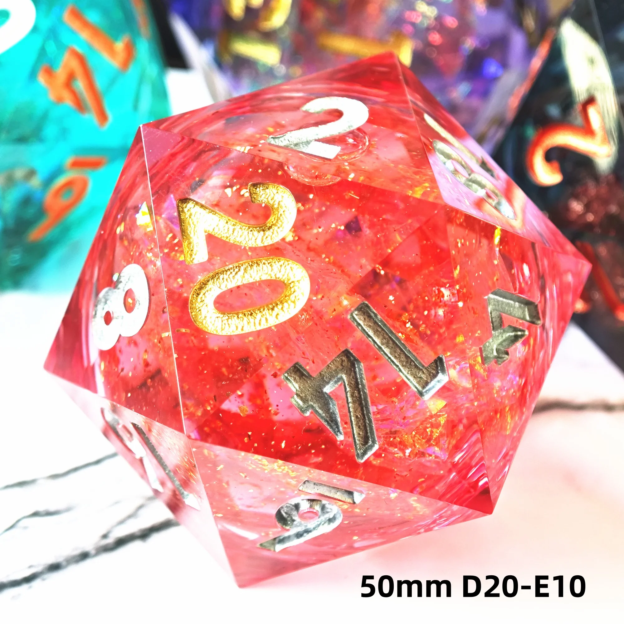 MINI PLANET 50mm D20 Liquid Core Dice For TRPG DND D20 Large Dice Desktop Game Sharp Handmade Resin Polyhedral 20 sided Dice
MINI PLANET 50mm D20 Liquid Core Dice For TRPG DND D20 Large Dice Desktop Game Sharp Handmade Resin Polyhedral 20 sided Dice