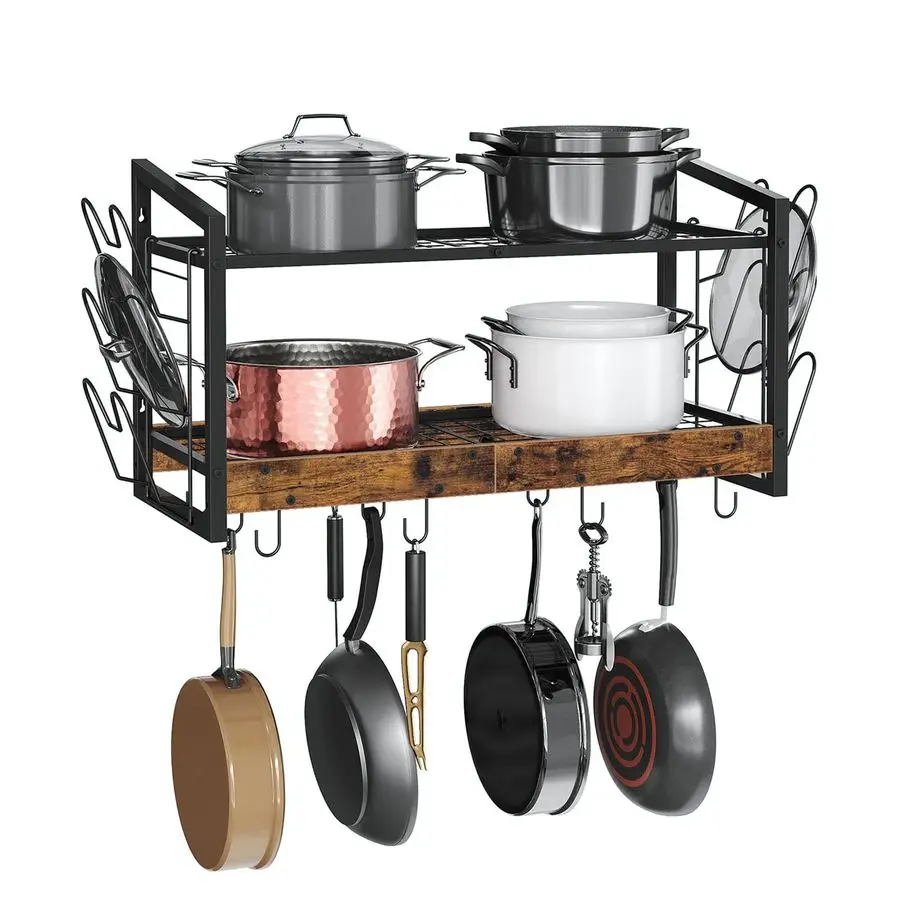 Pot Rack, Pot Rack Wall Mounted, 2Tier Kitchen Pot and Lid Organizer, WallMounted Pot Rack with 12 Hooks, for Kitchen Storage of
Pot Rack, Pot Rack Wall Mounted, 2Tier Kitchen Pot and Lid Organizer, WallMounted Pot Rack with 12 Hooks, for Kitchen Storage of