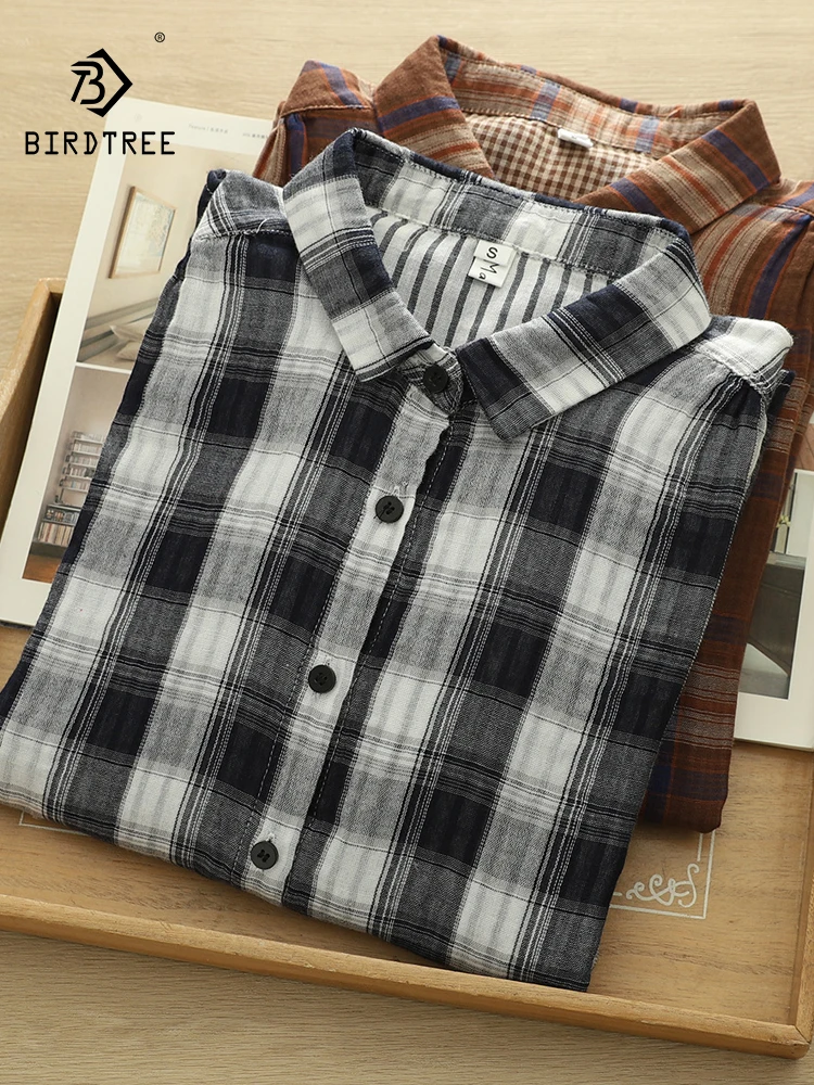 Новинка 2025, осенняя рубашка с длинными рукавами из хлопковой пряжи, женская рубашка с отложным воротником в большой клетку, свободная блузка в стиле ретро Mori Girl T57686CC
Новинка 2025, осенняя рубашка с длинными рукавами из хлопковой пряжи, женская рубашка с отложным воротником в большой клетку, свободная блузка в стиле ретро Mori Girl T57686CC