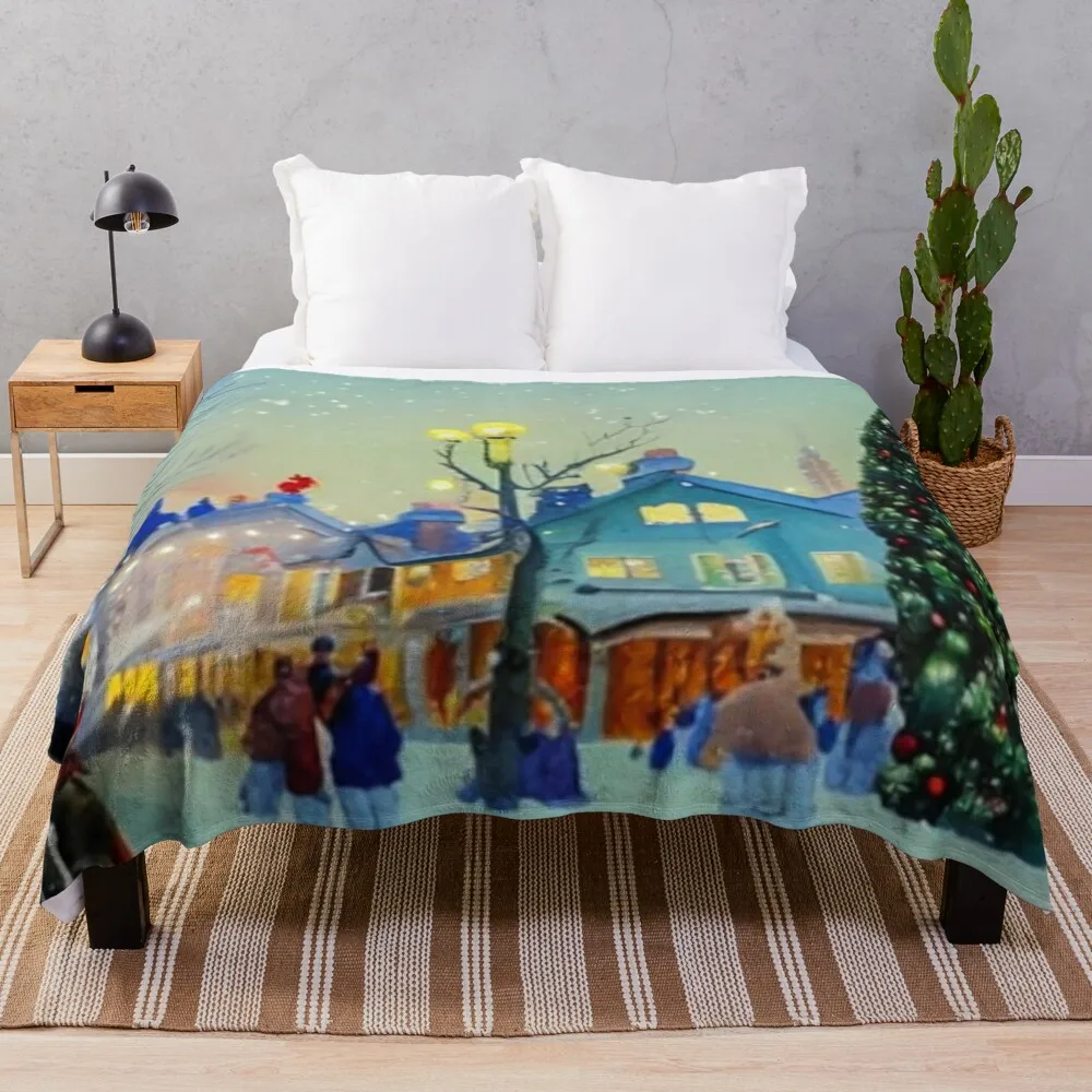 Old Vintage Painting Of Christmas Village in the Winter, Christmas Tree Throw Blanket Large Winter beds Custom Blankets
Old Vintage Painting Of Christmas Village in the Winter, Christmas Tree Throw Blanket Large Winter beds Custom Blankets