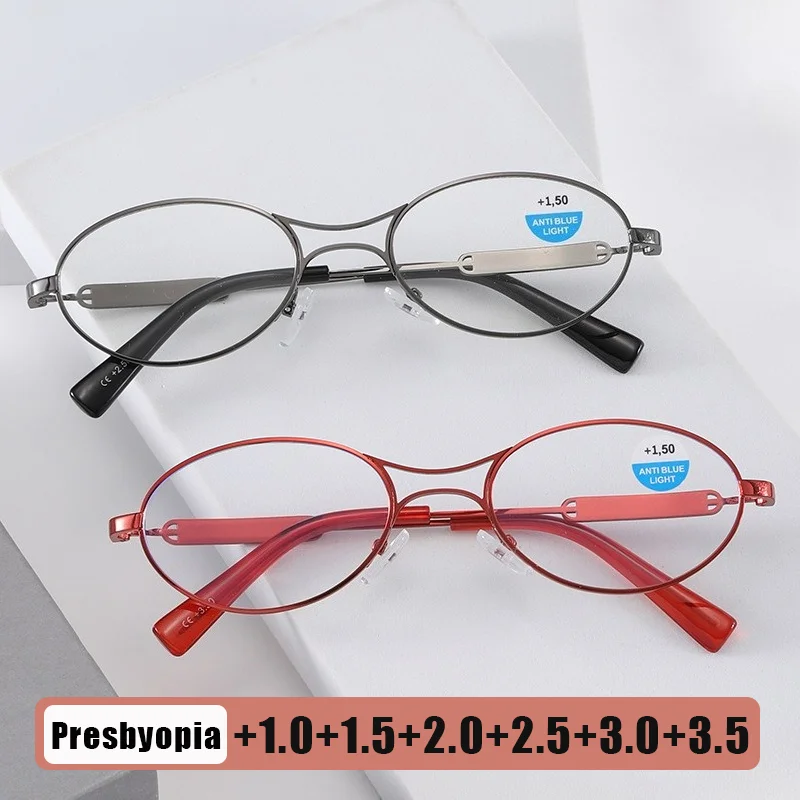 Metal Double-Bridge Blue Light Blocking Presbyopia Glasses Unisex Oval Small-Frame Versatile High-Definition Reading Glasses
Metal Double-Bridge Blue Light Blocking Presbyopia Glasses Unisex Oval Small-Frame Versatile High-Definition Reading Glasses