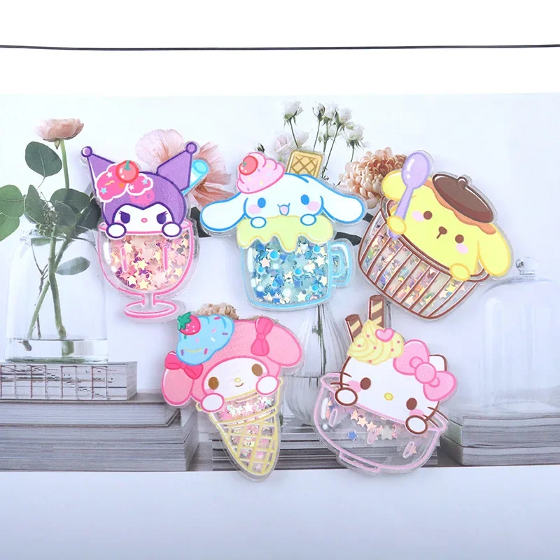 5 шт. кавайная мультяшная серия Sanrios Hellokittys My Melody Cinnamoroll Kuromi Quicksand светящийся акриловый DIY аксессуары из смолы
5 шт. кавайная мультяшная серия Sanrios Hellokittys My Melody Cinnamoroll Kuromi Quicksand светящийся акриловый DIY аксессуары из смолы