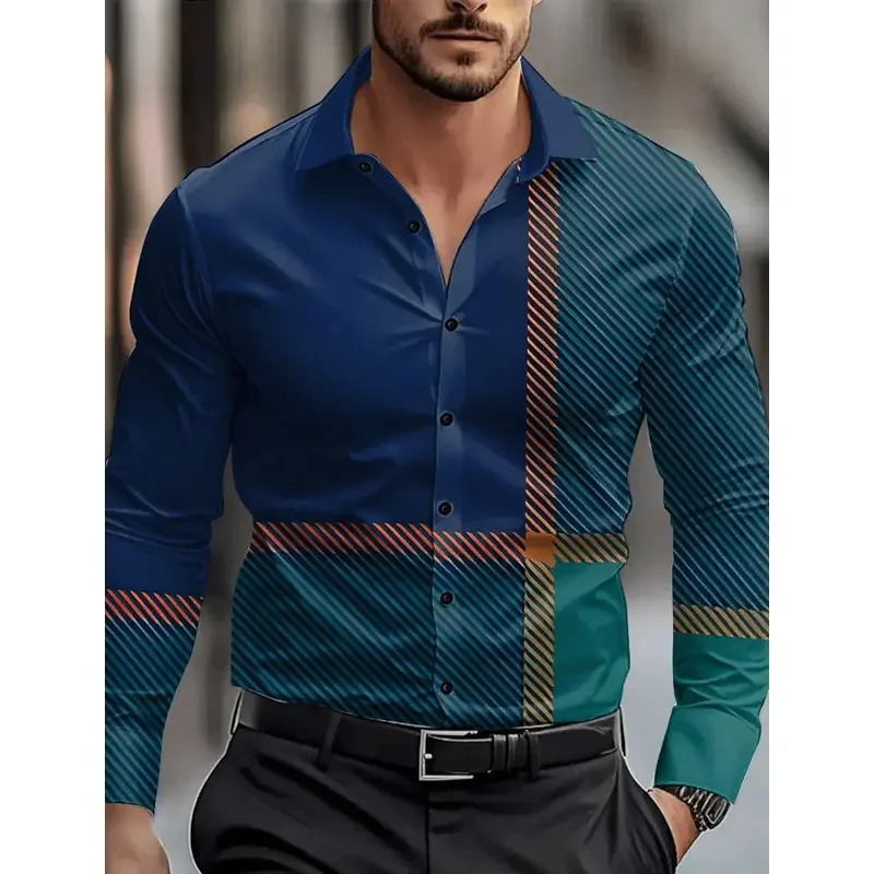 Геометрическая деловая повседневная мужская классическая рубашка на пуговицах Рубашка с длинным рукавом Деловая повседневная осенне-зимняя рубашка с воротником Одежда с 3D принтом
Геометрическая деловая повседневная мужская классическая рубашка на пуговицах Рубашка с длинным рукавом Деловая повседневная осенне-зимняя рубашка с воротником Одежда с 3D принтом