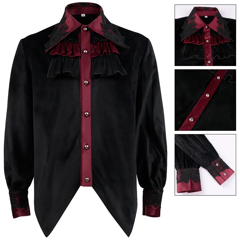 Men's Folded Shirt Halloween Cos Middle Age Costume Inner Wear Lace Shirt Gown Ethnic Stage Costume Spring 2025 New Arrival
Men's Folded Shirt Halloween Cos Middle Age Costume Inner Wear Lace Shirt Gown Ethnic Stage Costume Spring 2025 New Arrival