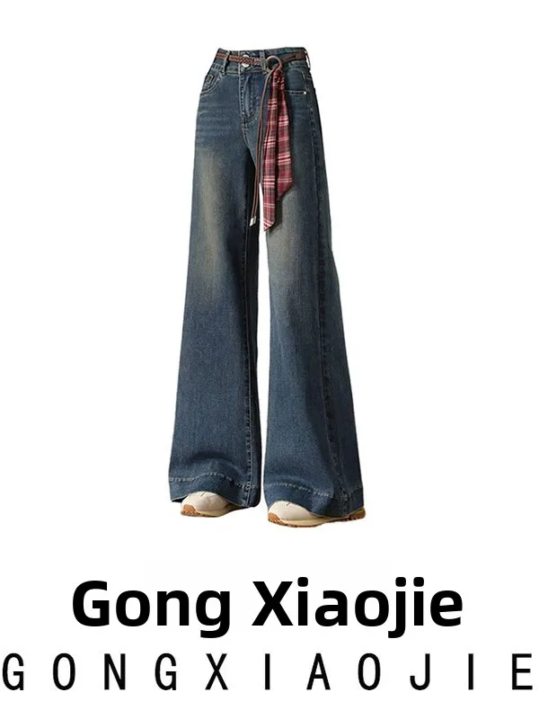 Miss Gong High Waist Bell Bottom Straight Leg Denim Jeans Women's Retro Style Autumn New Fashion Slimming Versatile Long Pants
Miss Gong High Waist Bell Bottom Straight Leg Denim Jeans Women's Retro Style Autumn New Fashion Slimming Versatile Long Pants