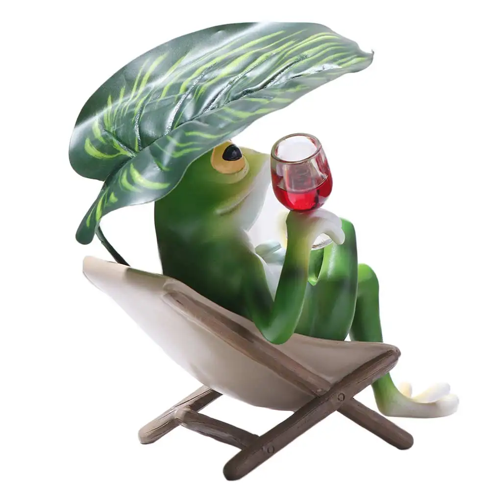 Desktop Ornament Resin Vacation Frog Ornament Cartoon with Leaf Animal Sculpture Cute Waterproof Miniatures Figurine Balcony
Desktop Ornament Resin Vacation Frog Ornament Cartoon with Leaf Animal Sculpture Cute Waterproof Miniatures Figurine Balcony