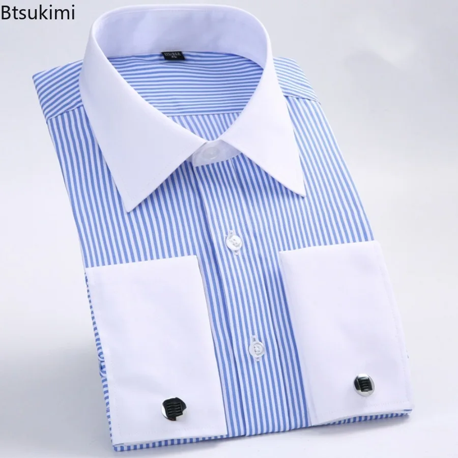 New 2024 Men's Formal Business Dress Shirt Solid Male Luxury White Party Wedding Tuxedo Shirts with Cufflinks Long Sleeve Male
New 2024 Men's Formal Business Dress Shirt Solid Male Luxury White Party Wedding Tuxedo Shirts with Cufflinks Long Sleeve Male