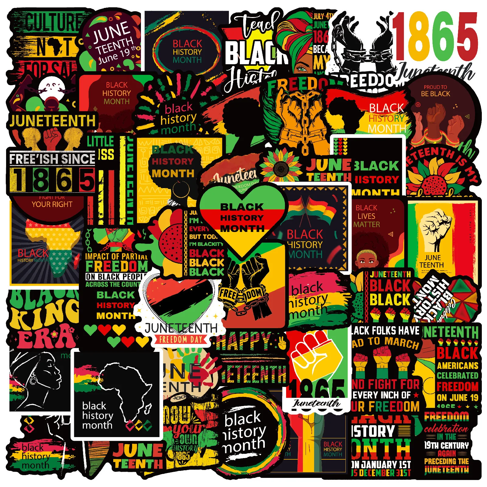 10/50PCS Juneteenth Stickers Commemorate Graffiti Sticker DIY Toys Suitcase Fridge Laptop Phone Guitar Bike Skateboard Decals
10/50PCS Juneteenth Stickers Commemorate Graffiti Sticker DIY Toys Suitcase Fridge Laptop Phone Guitar Bike Skateboard Decals