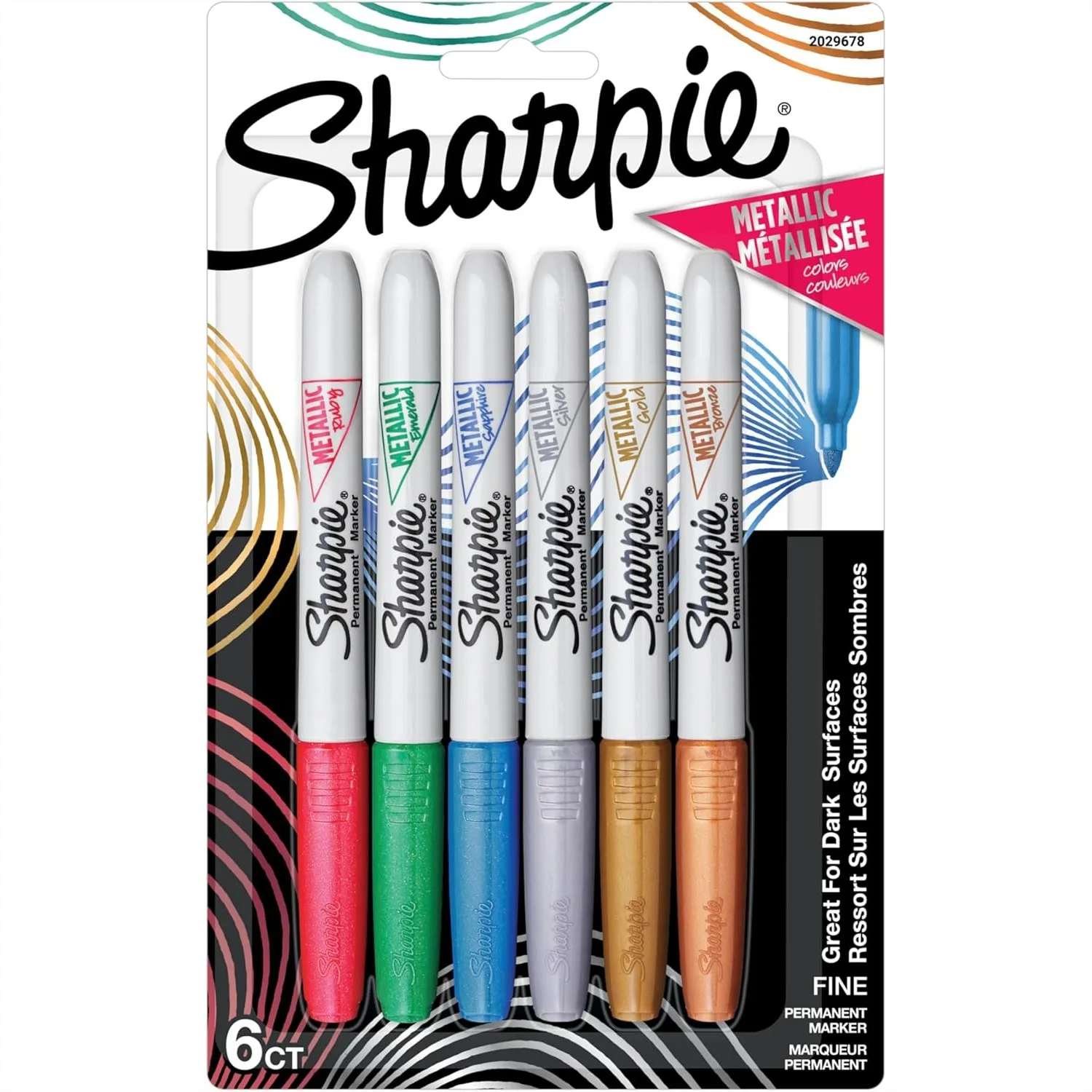 Metallic Permanent Markers Fine Tip 6 Pack for Arts Crafts Quick Drying on Dark Surfaces
Metallic Permanent Markers Fine Tip 6 Pack for Arts Crafts Quick Drying on Dark Surfaces