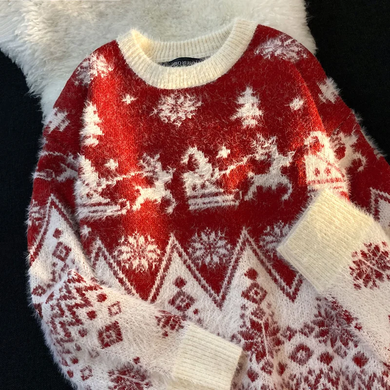 Cisas Couple Sweaters Loose Knitted Thiened Men's round Ne Long Sve Casual Winter Faion Street Sle Sweatirt
Cisas Couple Sweaters Loose Knitted Thiened Men's round Ne Long Sve Casual Winter Faion Street Sle Sweatirt