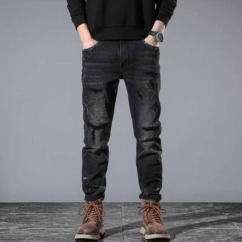 JXNS98 High end new retro vintage jeans, trendy brand slim fit straight leg light colored perforated versatile small leg pants
JXNS98 High end new retro vintage jeans, trendy brand slim fit straight leg light colored perforated versatile small leg pants