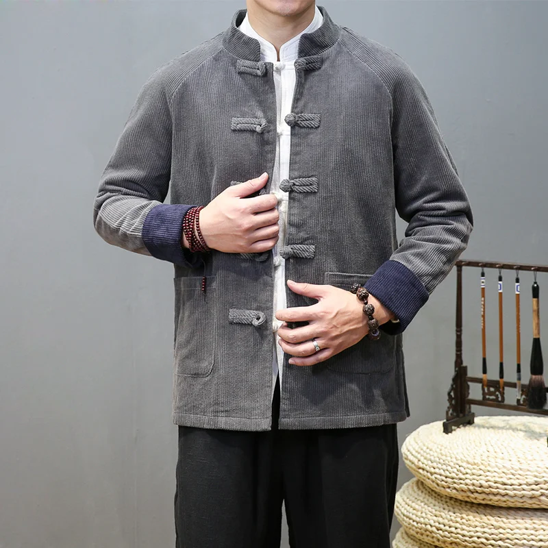 Chinese Style Vintage Corduroy Jacket Men Clothing Spring Autumn Harajuku Button Coat Plus Size Loose Tops Male
Chinese Style Vintage Corduroy Jacket Men Clothing Spring Autumn Harajuku Button Coat Plus Size Loose Tops Male
