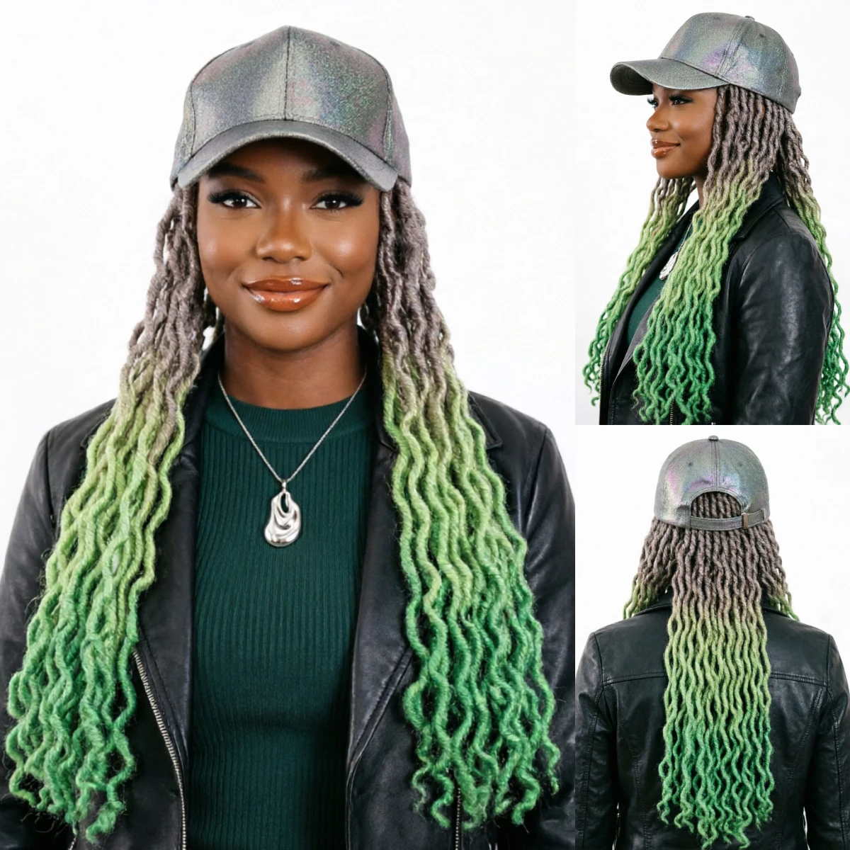 Baseball Cap Wig with Ombre Green Gypsy Braids Glueless Synthetic Goddess Locs Hat for Black Women For Cosplay-Wigera
Baseball Cap Wig with Ombre Green Gypsy Braids Glueless Synthetic Goddess Locs Hat for Black Women For Cosplay-Wigera