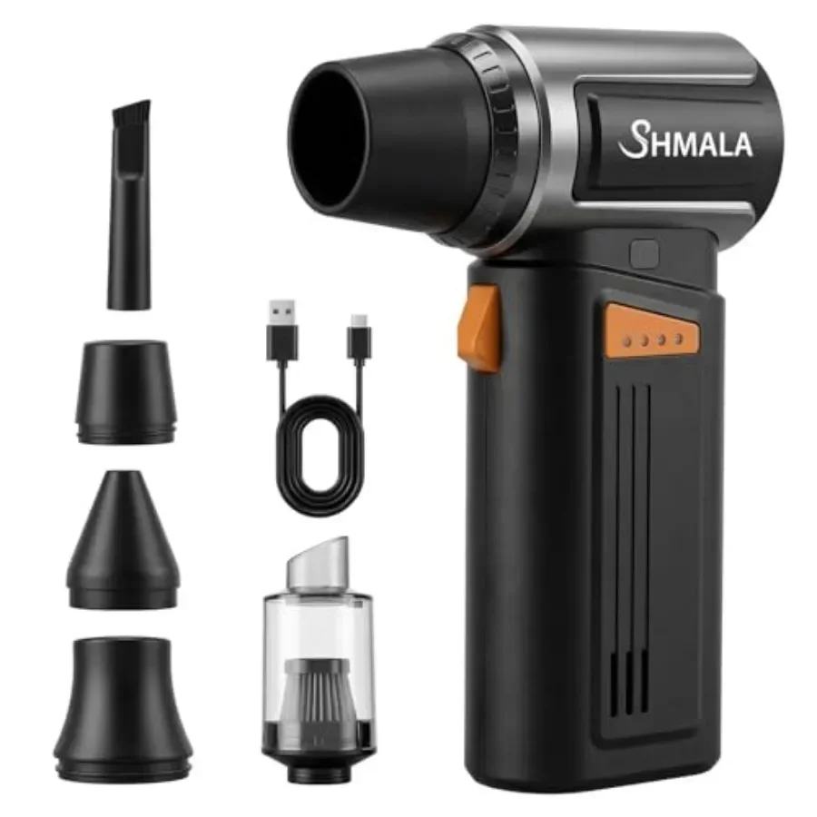 150000RPM 2-in-1 Electric Air Duster and Mini Vacuum, Cordless Compressed Air Blower with 4-Speed MAX Turbo, Type-C Fast Chargi
150000RPM 2-in-1 Electric Air Duster and Mini Vacuum, Cordless Compressed Air Blower with 4-Speed MAX Turbo, Type-C Fast Chargi