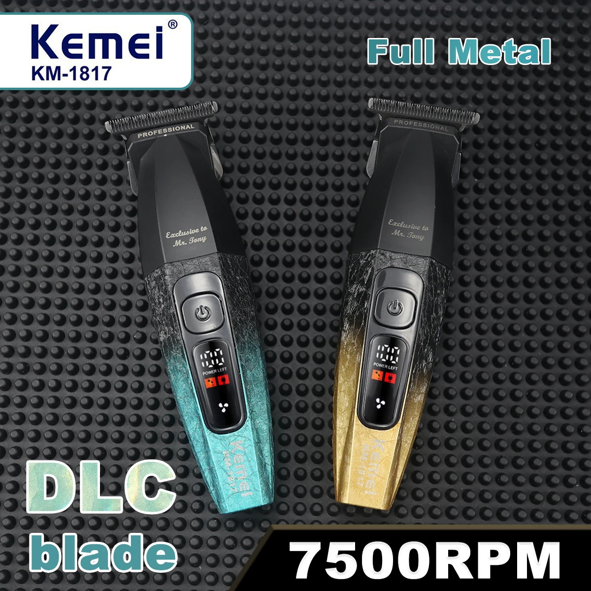 Kemei KM-1817 Профессиональный триммер для мужчин DLC Blade 7500 об/мин Цельнометаллический светодиодный дисплей Малошумный триммер для волос Финишная машина
Kemei KM-1817 Профессиональный триммер для мужчин DLC Blade 7500 об/мин Цельнометаллический светодиодный дисплей Малошумный триммер для волос Финишная машина