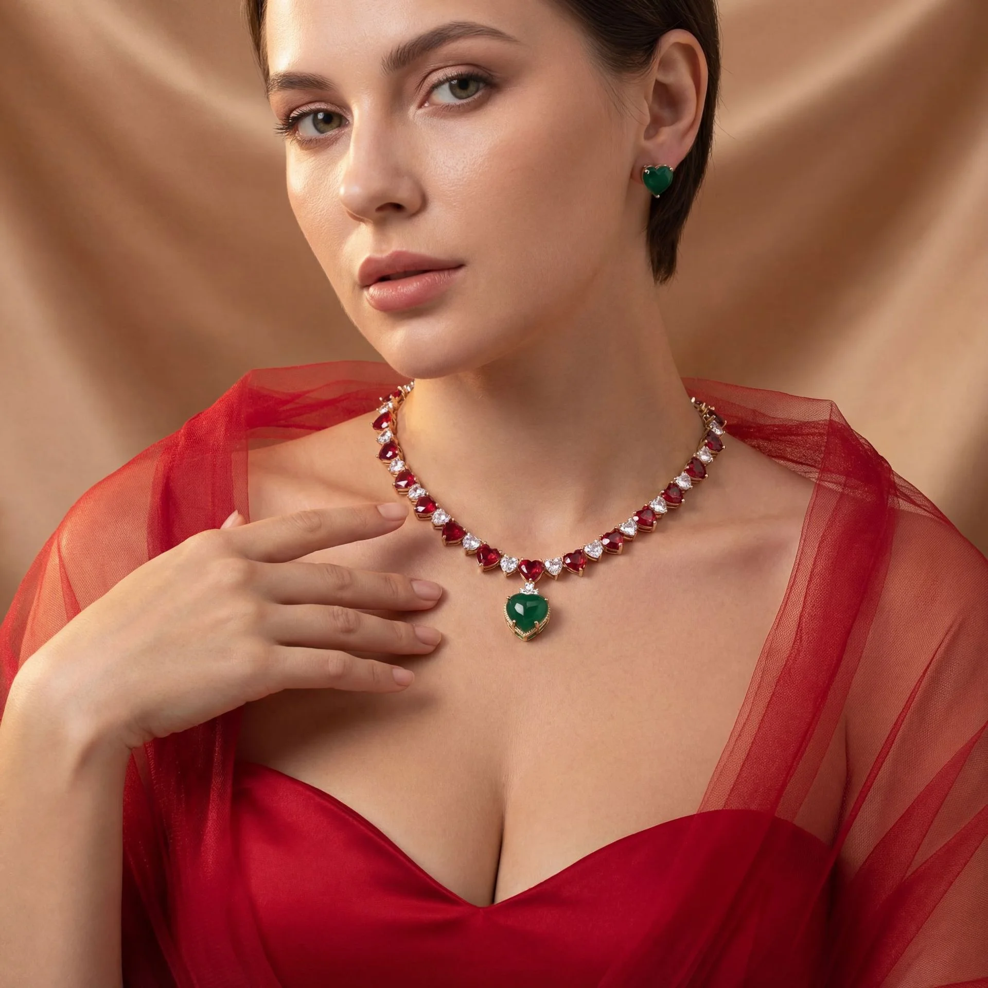2026 Luxury Bridal Zircon Jewelry Set, Heart Pendant with White Diamond, Elegant Clavicle Chain for Banquet & Dress
2026 Luxury Bridal Zircon Jewelry Set, Heart Pendant with White Diamond, Elegant Clavicle Chain for Banquet & Dress