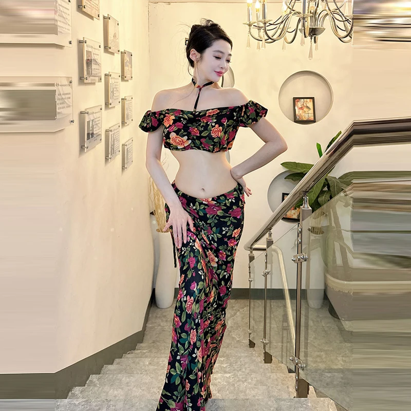 New Belly Dance Clothing One Shoulder Top+Sexy Hip Wrap Long Dress Oriental Dance Professional Dancer Performance Set
New Belly Dance Clothing One Shoulder Top+Sexy Hip Wrap Long Dress Oriental Dance Professional Dancer Performance Set