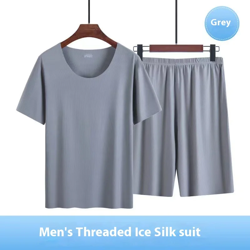 Summer New Men's Ice Silk Pajamas Homewear Suit Summer Homewear Suit Modal Non-marking Thin Short-Sleeved Men's T-Shirt
Summer New Men's Ice Silk Pajamas Homewear Suit Summer Homewear Suit Modal Non-marking Thin Short-Sleeved Men's T-Shirt