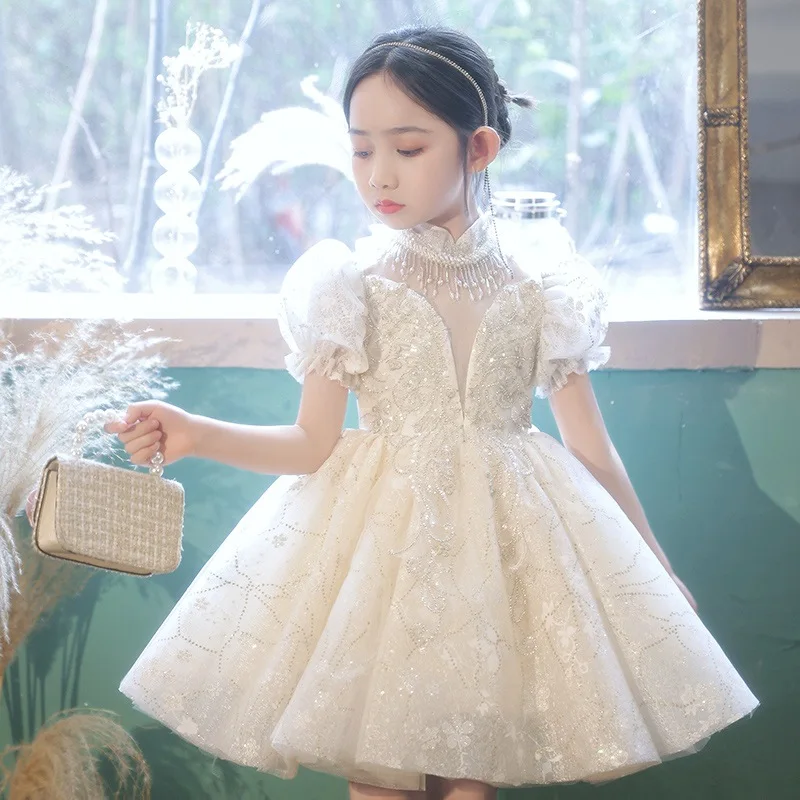 Girls' dress Children's puffy yarn princess dress 2025 New little girl piano performance dress
Girls' dress Children's puffy yarn princess dress 2025 New little girl piano performance dress
