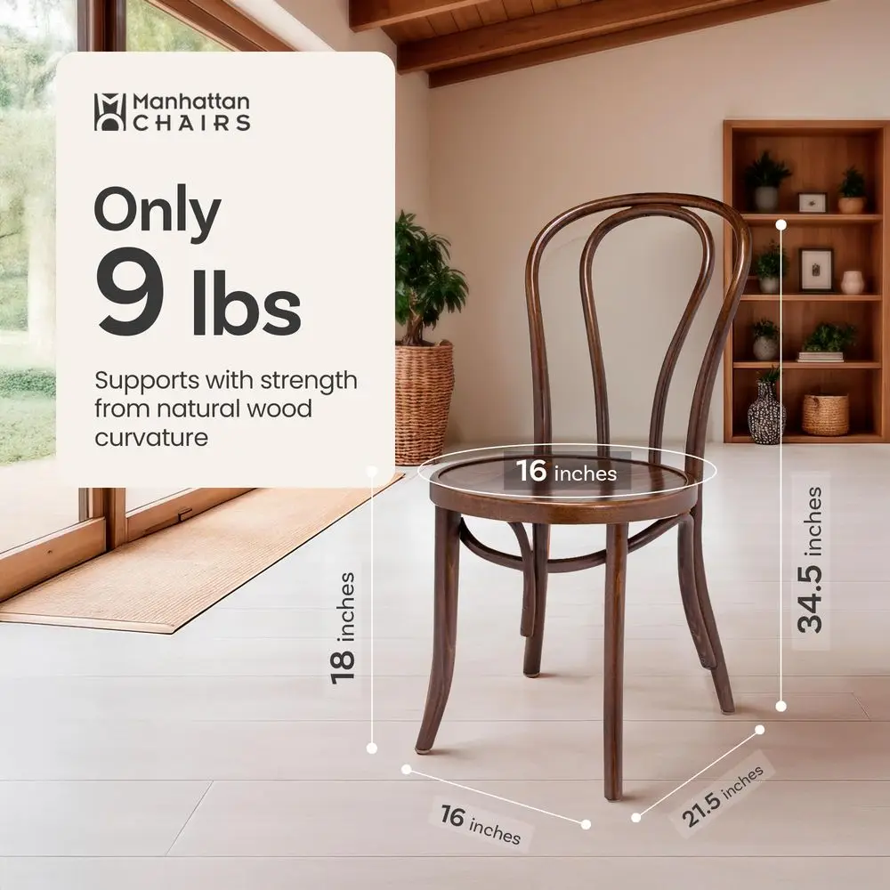 Hairpin Bentwood Dining Chairs Set of 2 Natural Handcrafted Wood Frame, Rustic Indoor Furniture Wooden Chair for Kitchen Ta -HOT
Hairpin Bentwood Dining Chairs Set of 2 Natural Handcrafted Wood Frame, Rustic Indoor Furniture Wooden Chair for Kitchen Ta -HOT