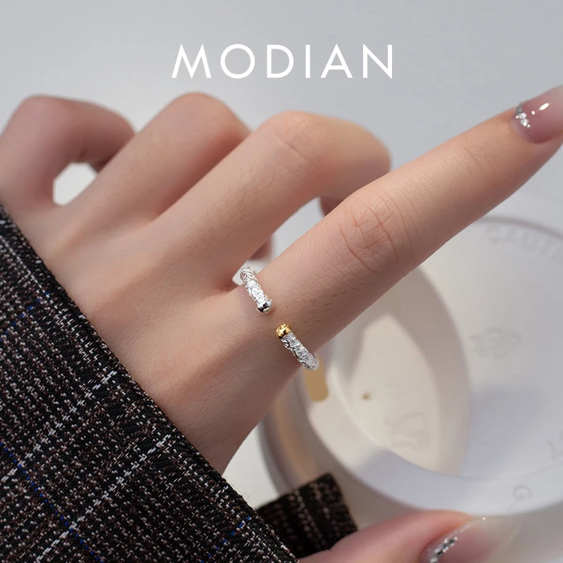 MODIAN Genuine 925 Sterling Silver Tin oil Pattern Adjustable Finger Rings For Women Fashion Sense Of Design Fine Jewelry Anel
MODIAN Genuine 925 Sterling Silver Tin oil Pattern Adjustable Finger Rings For Women Fashion Sense Of Design Fine Jewelry Anel