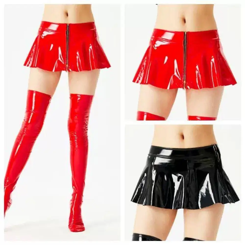 Sexy PU Leather Short Skirts For Women Pleated Skirt Club Prom Performance Solid High Waist Mini Skirt Gold Red Shine Mini Skirt
Sexy PU Leather Short Skirts For Women Pleated Skirt Club Prom Performance Solid High Waist Mini Skirt Gold Red Shine Mini Skirt