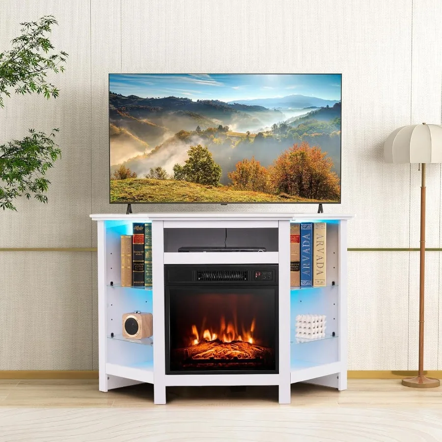 Угловая подставка для электрического камина для телевизоров с регулируемыми полками до 50 дюймов. Современный каминный развлекательный центр с 16 цветами.
Угловая подставка для электрического камина для телевизоров с регулируемыми полками до 50 дюймов. Современный каминный развлекательный центр с 16 цветами.