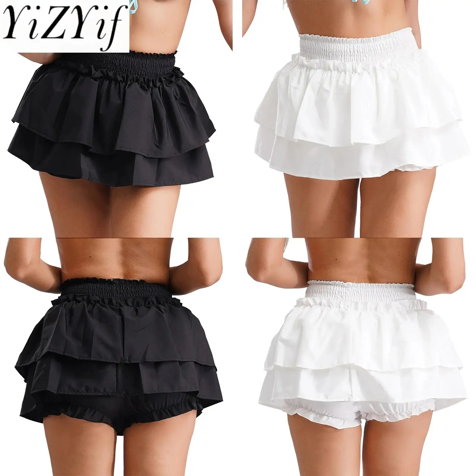 Womens Girls Ruffled Mini Skirt with Safety Shorts Elastic Waist Pumpkin Shorts Underskirt High Waist Culottes Cute Layer Skirts
Womens Girls Ruffled Mini Skirt with Safety Shorts Elastic Waist Pumpkin Shorts Underskirt High Waist Culottes Cute Layer Skirts