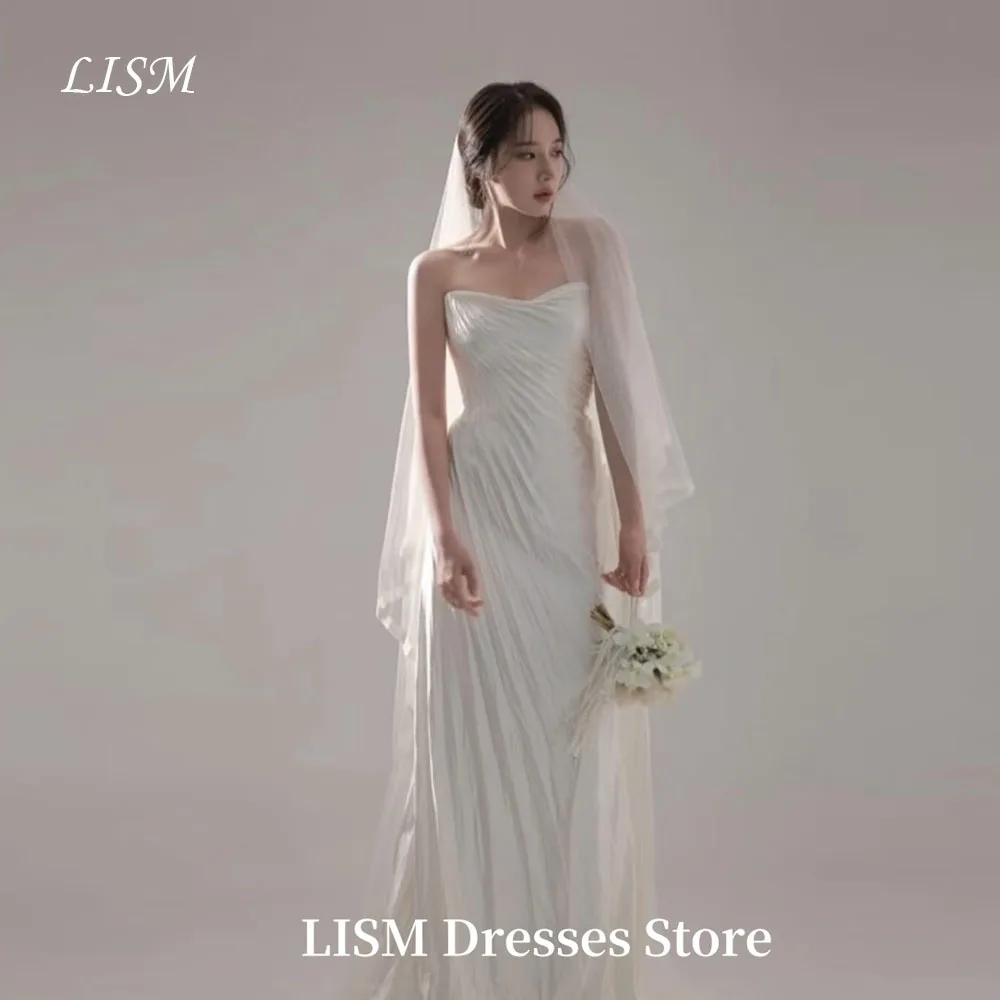 LISM Simple A-Line Korea Wedding Dresses Sleeveless Soft Satin Floor Length Elegant Bridal Gowns 웨딩드레스Customized Corsets
LISM Simple A-Line Korea Wedding Dresses Sleeveless Soft Satin Floor Length Elegant Bridal Gowns 웨딩드레스Customized Corsets