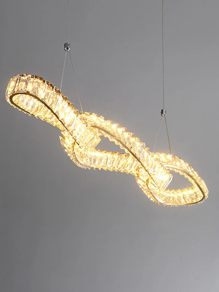 Luxury Crystal Chain Shape Long Pendant Lights Modern Lustres LED Golden Hanging Lamps for Ceiling Home Decor for Dining Room
Luxury Crystal Chain Shape Long Pendant Lights Modern Lustres LED Golden Hanging Lamps for Ceiling Home Decor for Dining Room