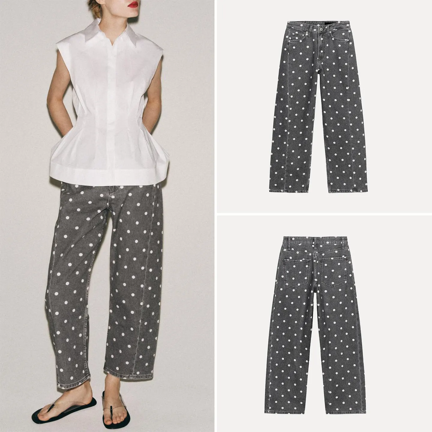 Fashionable Polka Dot Loose Mid-Waist Nine-Piece Women's Jeans 2026 New Summer Clothing High Waist Straight Leg Zipper Closure
Fashionable Polka Dot Loose Mid-Waist Nine-Piece Women's Jeans 2026 New Summer Clothing High Waist Straight Leg Zipper Closure