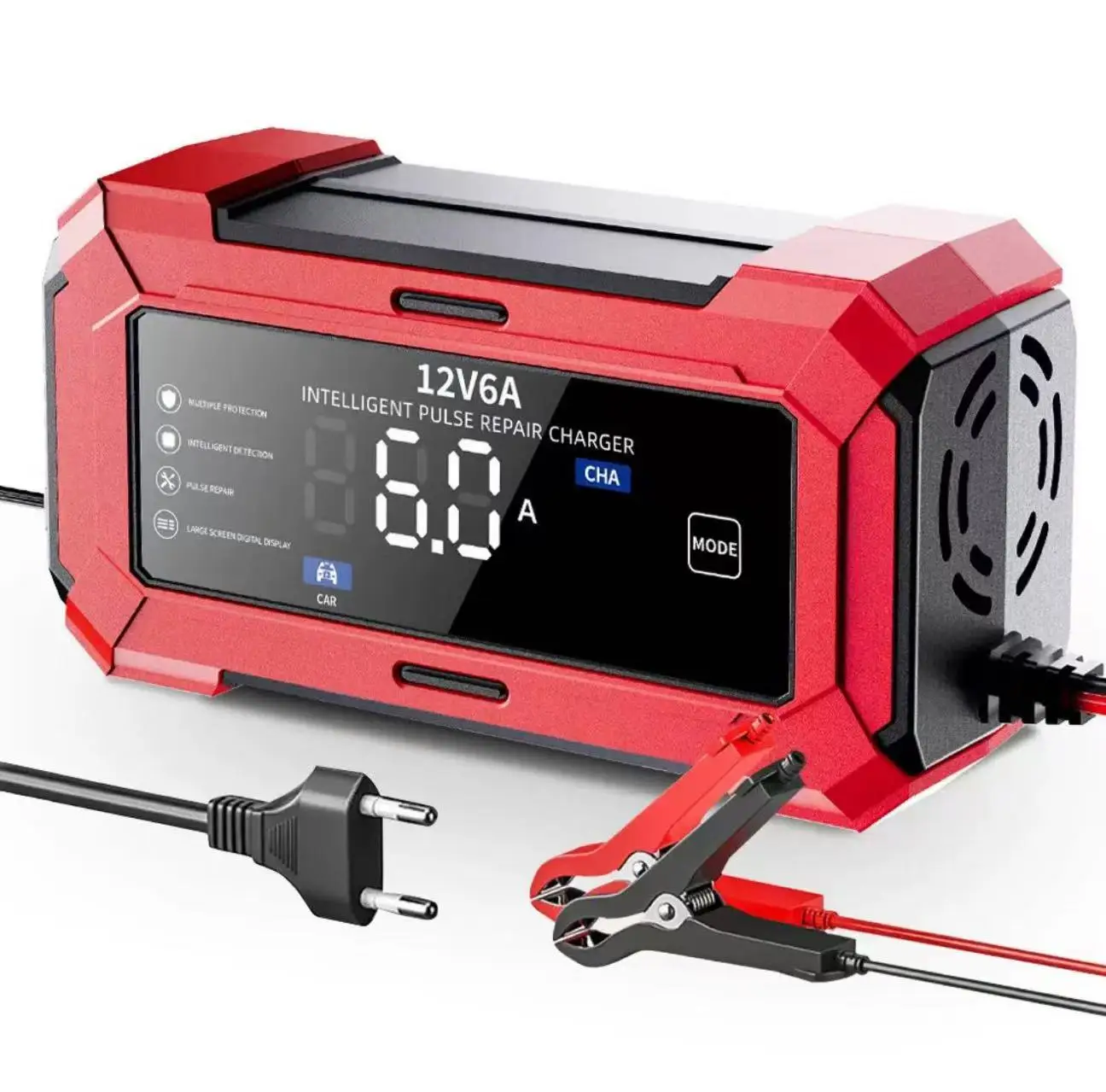 ar Battery Charger, 12V 6A Smart Battery Trickle Charger Automotive Battery Maintainer Desulfator with Temperature Compensation for Car Truck Motorcycle Lawn Mower Boat Marine Lead Acid Batteries
ar Battery Charger, 12V 6A Smart Battery Trickle Charger Automotive Battery Maintainer Desulfator with Temperature Compensation for Car Truck Motorcycle Lawn Mower Boat Marine Lead Acid Batteries