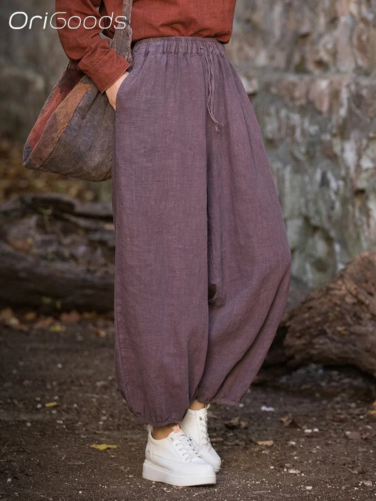 OriGoods Loose Cropped Baggy Pants Women Vintage Original Design Ramie Cotton Oversize Mori Girl style Zen Harem Pants B186
OriGoods Loose Cropped Baggy Pants Women Vintage Original Design Ramie Cotton Oversize Mori Girl style Zen Harem Pants B186