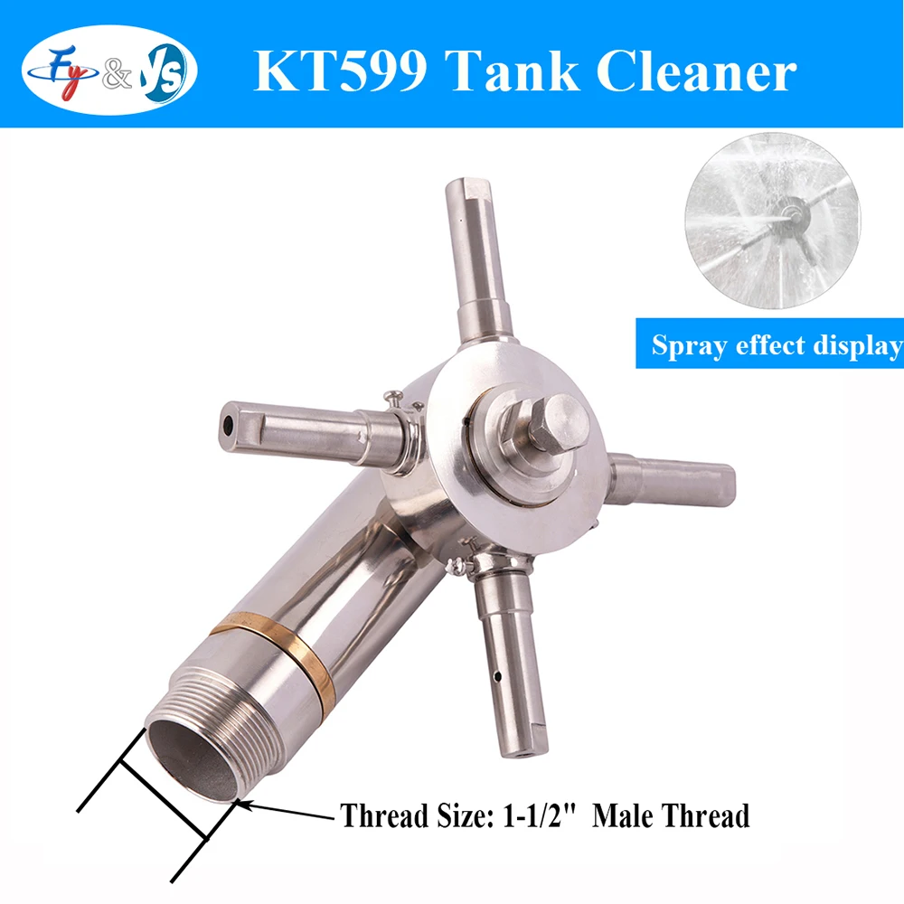 360° Auto Rotating Tank Cleaning Nozzle,Stainless Steel 3D Rotary CIP Spray Head for Industrial Vessel/Reactor Cleaning, KT599
360° Auto Rotating Tank Cleaning Nozzle,Stainless Steel 3D Rotary CIP Spray Head for Industrial Vessel/Reactor Cleaning, KT599